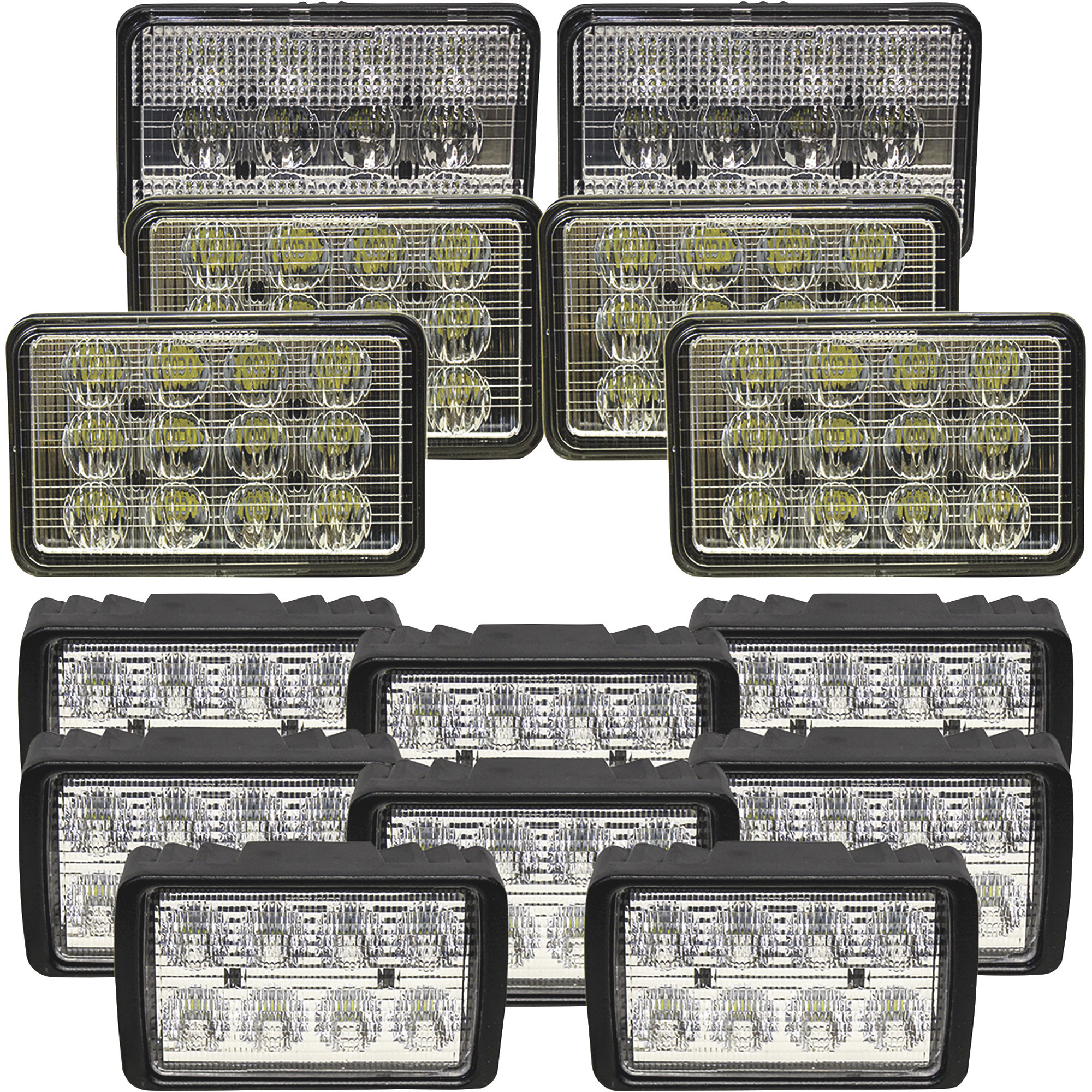 Tiger Lights LED Flood/Spot and Flood Combine Light Kit - 680 Watts, 49,800 Lumens, 14 Lights, Aluminum Housing, Model# CASEKIT2